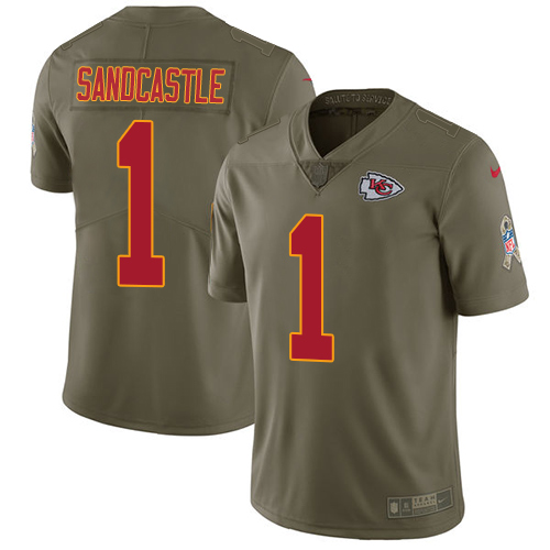 Nike Chiefs #1 Leon Sandcastle Olive Men's Stitched NFL Limited Salute to Service Jersey - Click Image to Close